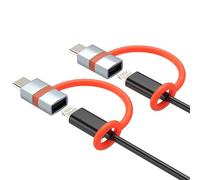 60W Adapter Lightning Hembra a USB C Macho Hembra para Apple para iPhone 17 16 15 Pro Max Compatible con Samsung Conector Carga (2 unidades) para iPad Cable de Carga Puerto de Carga Jack Puerto de