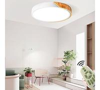 60W Lámpara de techo LED Regulable Plafon Techo Led Redonda Iluminación interior para Dormitorio Comedor Cocina Balcón Marco de Concha Blanco