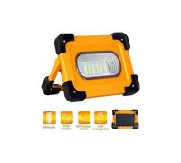 60W Rechargeable LED Worksite Projector Lamp with 4 Modes, USB/Solar Charging, Adjustable Handle, Magnetic Base