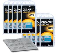 60x Duracell Activair 675 azul batería para audífonos (10x 6 Bl.) + paño de l...