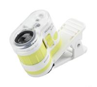60x para mini microscopio de aumento con salida de luz blanca LED equilibrada y mecanismo de clip de teléfono fiable (amarillo)