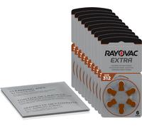 60x Rayovac Extra Advanced batería para audífonos marrón 312 (10x6) + paño de...
