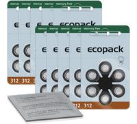 Ecopack Zink-Luft Knopfzellen ZA 312, 6e