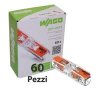 60x WAGO 221-2411 Morsetería En Línea A Palanca 2 Conductores 32A 450V