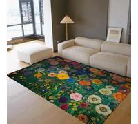 60x120 Alfombras salón Dormitorio alfombras Grandes Florales Bohemias Vintage Lavar Comedor Oficina jardín Flores Alfombra Fina Antideslizante Lana vivero Verde