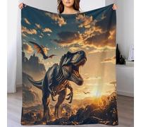 60x80inch(150x200cm) Manta De Algodón Extrasuave con Diseño Dinosaurio Jurásico, Colcha Multiusos Four Seasons para Sofá, Cama, Funda Decorativa Y Manta Fular Mantas con Temas De T-Rex 3D