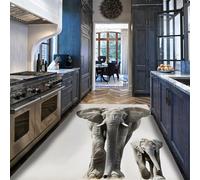 60x90cm Alfombras Lavables Modernas para la Entrada el Dormitorio la Sala Estar la decoración del hogar el patrón Elefante la Alfombra Interior Antideslizante Suave Pelo bajo