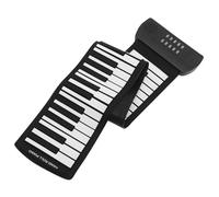 61 rollo de piano luz del teclado del piano teclado de piano digital teclados recargable Piano portátil de teclas piano para principiantes piano plegable gel de sílice Black