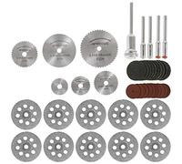 61 unidades de disco de diamante para cortar kit de herramientas combinadas de corte de hojas de sierra circular HSS 50 mm para madera, piedra de metal, copa de resina de vidrio (61 unidades)