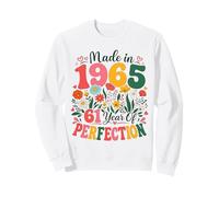 61 Year Old Made in 1965 Retro Floral 61st Birthday Women Sudadera