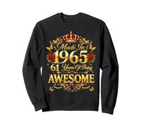 61 Year Old Made in 1965 Retro Floral 61st Birthday Women Sudadera