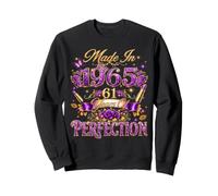 61 Year Old Made in 1965 Retro Floral 61st Birthday Women Sudadera