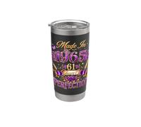 61 Year Old Made in 1965 Retro Floral 61st Birthday Women Vaso térmico de acero inoxidable de doble pared