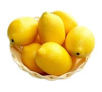 610 limones artificiales para decoración de modelos de frutas, simulación de limones pequeños, decoración de fiesta, accesorios de fotografía (10 unidades, amarillo)