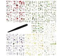 610 pegatinas florales elegantes, pegatinas para álbumes de recortes, álbumes de recortes, 1 par de pinzas para álbumes de recortes, álbumes de fotos
