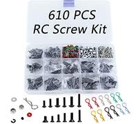 610 Piezas Kit de Herramientas de Tornillos para Piezas de automóvil RC de, Juego Surtido de Tornillos, Sujetadores de Hardware para Traxxas Axial Redcat Arrma HPI SCX10 Losi 1/8 1/10 1/12 RC Cars
