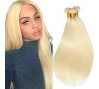 613 Blonde Bundles Human Hair Bundles Brazilian Virgin Remy Hair Straight Human hair bundles 20 22 24 pulgadas extensiones de cabello humano cabello humano real doble Weft Weave Bundles 3 paquetes