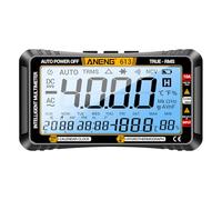 613 Multímetro digital 3 en 1 con 4000 cuentas - Probador de voltaje y corriente CA CC para diodo de frecuencia de capacitancia de resistencia - Incluye pantalla de temperatura y (Negra)