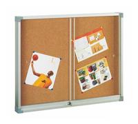 614-2U tablón de anuncio Tablón de anuncios fijo Aluminio, Marrón Aluminio, Corcho, Plástico