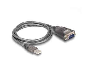 61400 - Adapter USB 2.0 Type-A to 1 x Serial RS-232 D-Sub 9 Pin male with nuts with 3 x LED, 1 m