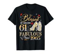61st Birthday Queen Blessed by God 61 Fabulous Since 1965 Camiseta