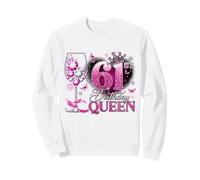 61st Birthday Queen Pink Wine 61 Years Old Women Girls Sudadera