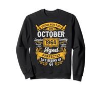 61st Birthday The Real Legends October 1964 61 Years Old Men Sudadera