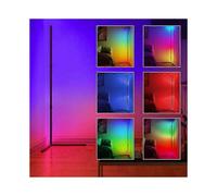 62.9" LED Corner Floor Lamp,Assembly Free RGB Corner Lamp,USB Powered Color Changing Corner Light with Aluminium Body,Matte Black Modern Tall Mood Lig