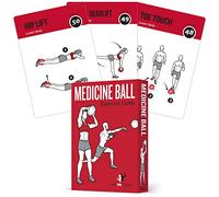 62 medicine ball exercise cards, for a high intensity home gym or workout, 50 exercises for all fitness levels, extra large,