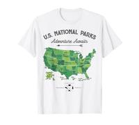 62 Parques Nacionales Mapa EE.UU. Parque Vintage Camping Senderismo Retro Camiseta