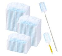 62 Piezas De Plumero Atrapapolvo, Plumero Telescopico Extensible, PlumeroDe Pluma Magnético Desechable, para Limpiar Polvo, Cabello Y Manchas (60 Piezas De Repuesto + 2 Mangos)