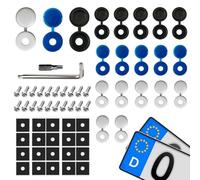 62 tornillos para matrícula de motocicleta, de acero inoxidable 304, M5, antirrobo, con tapas y herramientas para portabicicletas