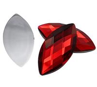 62 x 30 mm, rubí rojo H103, diamantes de imitación acrílicos grandes con parte trasera plana, gemas para cosplay, adornos de marquesa, manualidades, 2 piezas