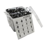 620 clips de ajuste de carrocería de automóvil, sujetadores de remaches de plástico, clips universales de nailon negro para parachoques de puerta, retenedor de puerta, kit de clips de retención tipo
