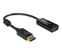 DeLOCK Adaptador de cable DisplayPort 1.2 a HDMI 62609, macho a hembra, 0,2 m, Negro