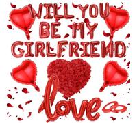 628 Piezas Will You Be My Girlfriend Decoraciones, Globos en Forma de Corazón, Globos Amor Día San Valentín, Decoración Fiesta Día San Valentín, Para Festivales Y Ocasiones Románticas