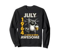 62nd Birthday Raccoon Beer July 1964 Vintage 62 Years Old Sudadera
