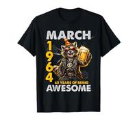 62nd Birthday Raccoon Beer March 1964 Vintage 62 Years Old Camiseta