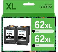 62XL Impresora Tinta, 2 Negro, Compatible para HP 62 XL, Compatible para HP HP Envy 5540, 5640, 7640; HP OfficeJet 200, 250, 5740