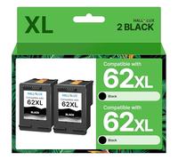 HALLOLUX 62XL Negro Compatible para HP 62 Cartuchos de Impresora 62 XL, para HP Envy 5540 Cartuchos de Impresora 7640 5544 5545 5548 5640 5646, para HP OfficeJet 5742 5740 5744 200 250 258 Impresoras