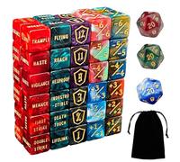 63 PCS MTG Counter Dados Set - AbilityKeyword Counters, -1/+1 Life Counter, Shield Life Dados, Creature Stat Buffs, Marble Colour D6 Cube, for MTG, Juegos de Cartas