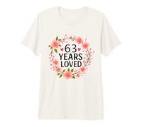 63 Years Loved Floral 63th Birthday Women 63 Years Old Camiseta Premium