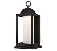 63472 Lámpara de pared para exteriores con LED regulable, acabado en negro texturizado con cristal esmerilado
