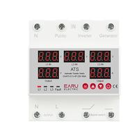 63A 100A 3 Phase 3P+N Over Under Voltage Protector ATS Automatic Transfer Switch Phase Selector Uninterrupted Power Over Current(4 Displays,63A)