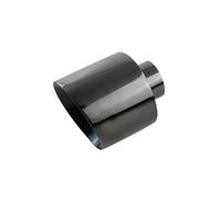 63mm/76mm Salida Ovalada Inclinada 127mm Boquilla Tubo Escape Silenciador Automático Universal Interfaz Extremo Escape Automóvil(63mm Black)