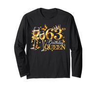 63rd Birthday Queen 63 and Fabulous 63 Years Old Women Girls Manga Larga