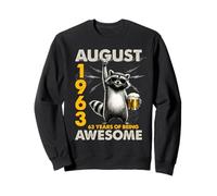 63rd Birthday Raccoon Beer August 1963 Vintage 63 Years Old Sudadera