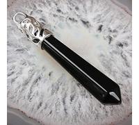 63x10MM Rhodonite Rose Pink Quartz Botswana Onyx Opal Lapis Green Stone Aventurine Faceted Bead Pendulum Pendant 1 PCS-onyx