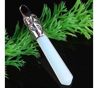 63x10MM Rhodonite Rose Pink Quartz Botswana Onyx Opal Lapis Green Stone Aventurine Faceted Bead Pendulum Pendant 1 PCS-Opal