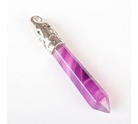 63x10MM Rhodonite Rose Pink Quartz Botswana Onyx Opal Lapis Green Stone Aventurine Faceted Bead Pendulum Pendant 1 PCS-botswana agate 1